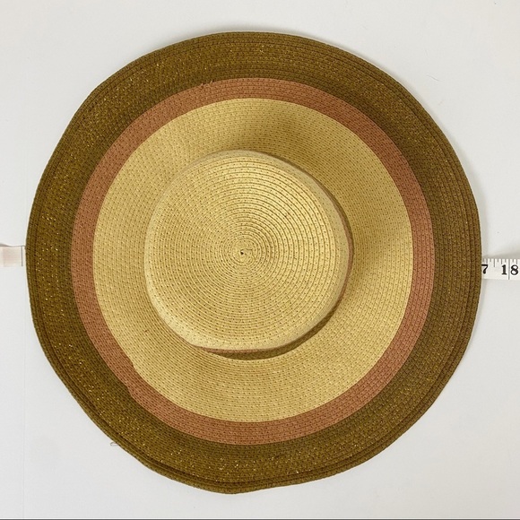 D&Y Wide Brim Sun Hat Woven 100% Paper Raffia Boho Beach Day - Picture 7 of 12